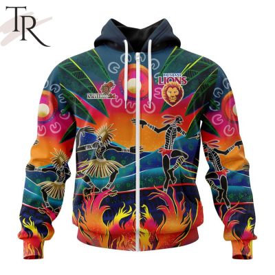 AFL Brisbane Lions Special NAIDOC Week 2024 Keep The Fire Burning Design Hoodie - Torunstyle