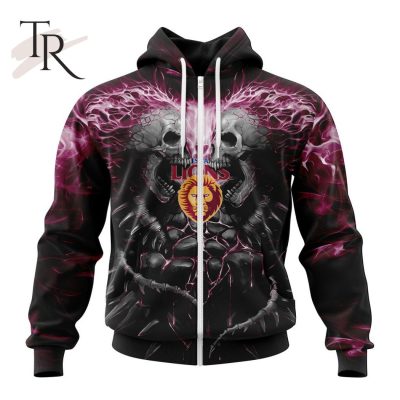 AFL Brisbane Lions Special Skull Art Design Hoodie