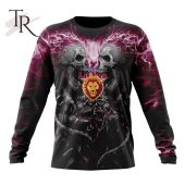 Afl Brisbane Lions Special Skull Art Design Hoodie You Look Cheerful Dear - demo10
