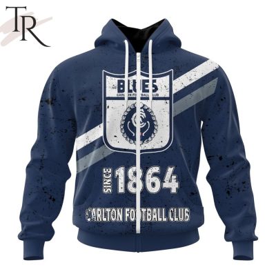 AFL Carlton Football Club Special Retro Heritage Design Hoodie - Torunstyle