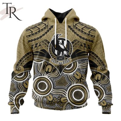 AFL Collingwood Football Club Special Indigenous Mix Polynesian Design Hoodie - Torunstyle