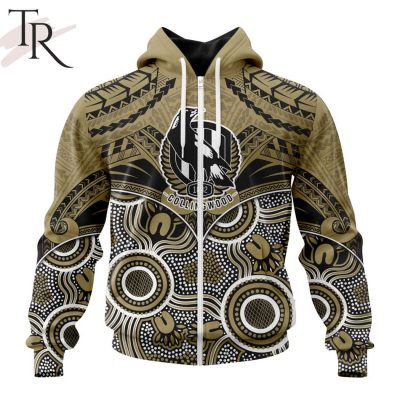 AFL Collingwood Football Club Special Indigenous Mix Polynesian Design Hoodie - Torunstyle