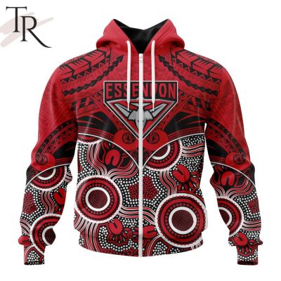 AFL Essendon Football Club Special Indigenous Mix Polynesian Design Hoodie - Torunstyle