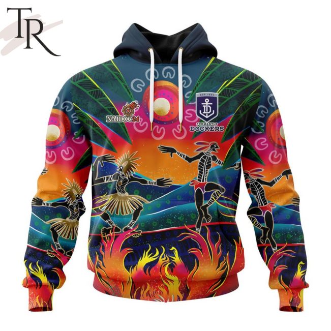 AFL Fremantle Dockers Special NAIDOC Week 2024 Keep The Fire Burning Design Hoodie - Torunstyle