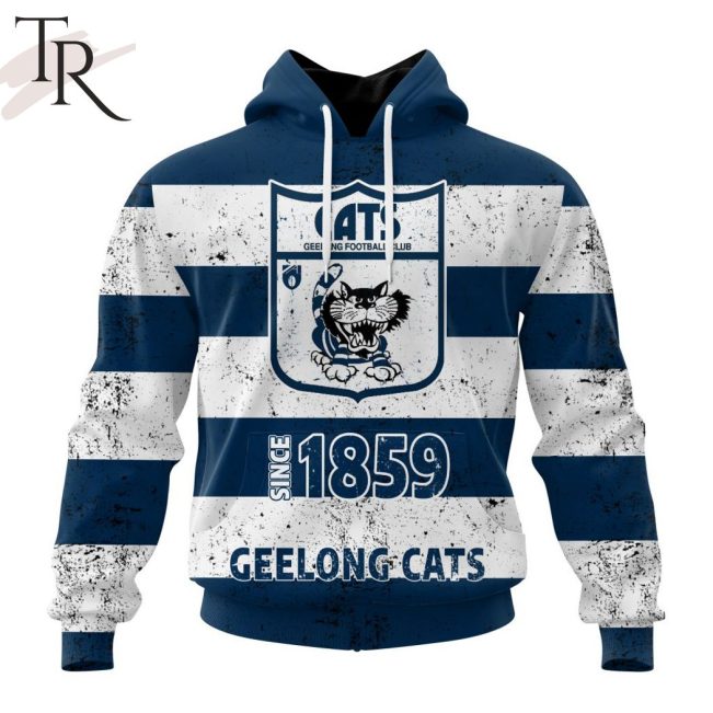 AFL Geelong Cats Special Retro Heritage Design Hoodie - Torunstyle