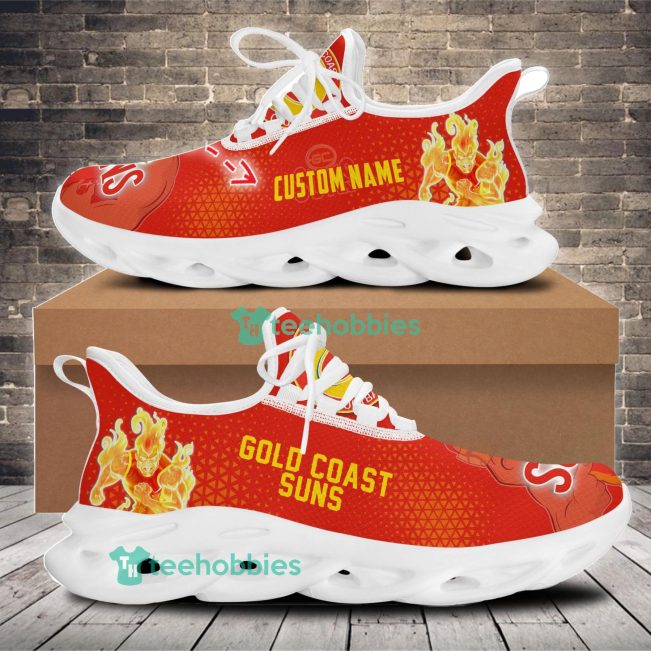 AFL Gold Coast Suns Custom Name Red Mascot Max Soul Shoes