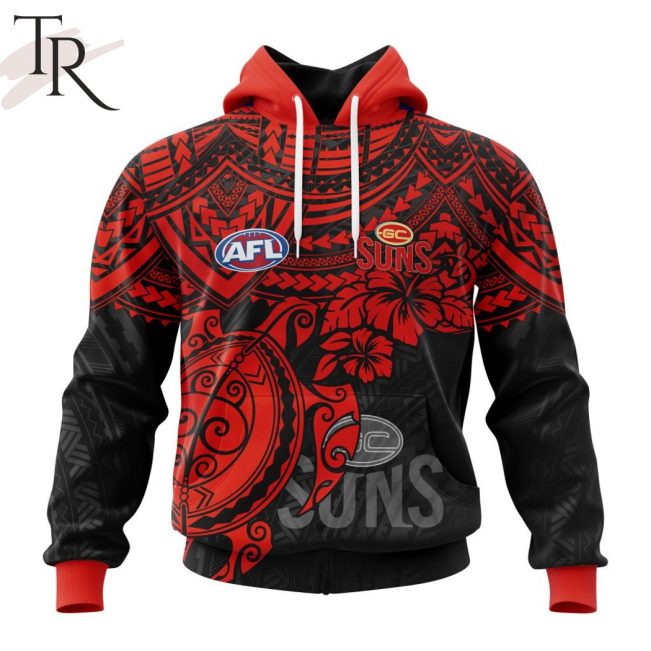 AFL Gold Coast Suns Polynesian Concept Kits Hoodie - Torunstyle