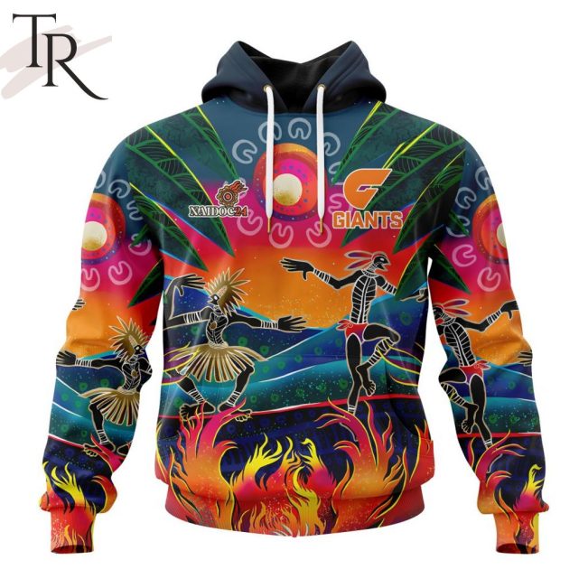 AFL Greater Western Sydney Giants Special NAIDOC Week 2024 Keep The Fire Burning Design Hoodie - Torunstyle