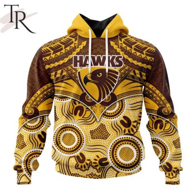 AFL Hawthorn Football Club Special Indigenous Mix Polynesian Design Hoodie - Torunstyle
