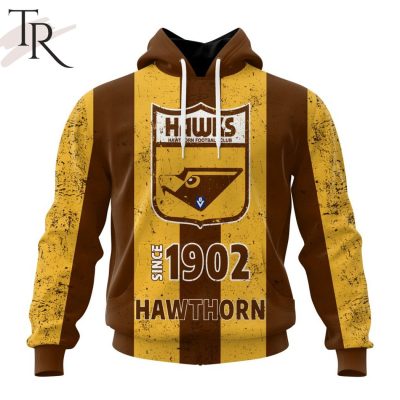 AFL Hawthorn Football Club Special Retro Heritage Design Hoodie - Torunstyle