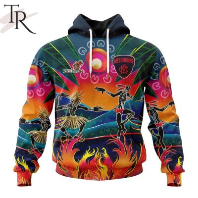 AFL Melbourne Football Club Special NAIDOC Week 2024 Keep The Fire Burning Design Hoodie - Torunstyle