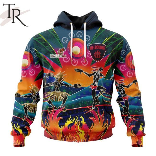 AFL Melbourne Football Club Special NAIDOC Week 2024 Keep The Fire Burning Design Hoodie - Torunstyle
