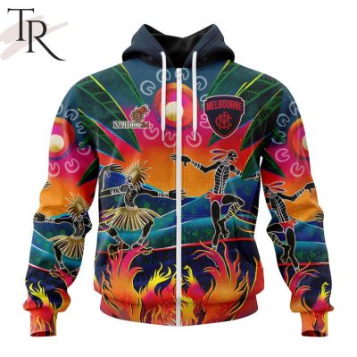 AFL Melbourne Football Club Special NAIDOC Week 2024 Keep The Fire Burning Design Hoodie - Torunstyle