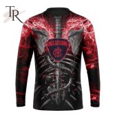 Afl Melbourne Football Club Special Skull Art Design Hoodie You Look Lazy - demo10