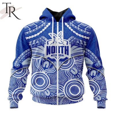 AFL North Melbourne Football Club Special Indigenous Mix Polynesian Design Hoodie - Torunstyle