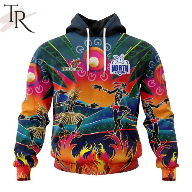 AFL North Melbourne Football Club Special NAIDOC Week 2024 Keep The Fire Burning Design Hoodie - Torunstyle