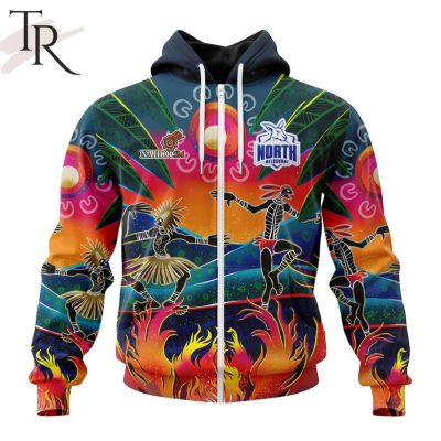 AFL North Melbourne Football Club Special NAIDOC Week 2024 Keep The Fire Burning Design Hoodie - Torunstyle