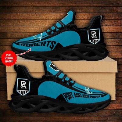 AFL Port Adelaide Custom Name Teal Black Mascot Max Soul Shoes