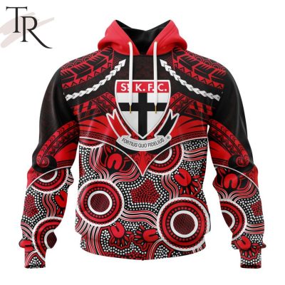 AFL St Kilda Football Club Special Indigenous Mix Polynesian Design Hoodie - Torunstyle