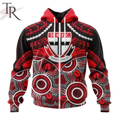 AFL St Kilda Football Club Special Indigenous Mix Polynesian Design Hoodie - Torunstyle