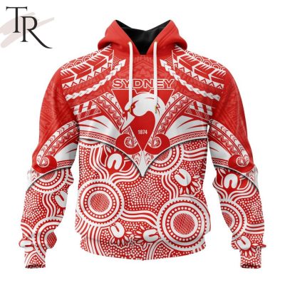 AFL Sydney Swans Special Indigenous Mix Polynesian Design Hoodie - Torunstyle
