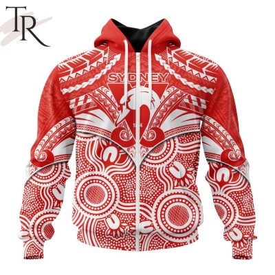 AFL Sydney Swans Special Indigenous Mix Polynesian Design Hoodie - Torunstyle