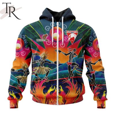 AFL Sydney Swans Special NAIDOC Week 2024 Keep The Fire Burning Design Hoodie - Torunstyle