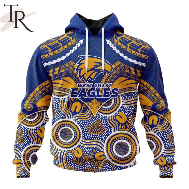 AFL West Coast Eagles Special Indigenous Mix Polynesian Design Hoodie - Torunstyle