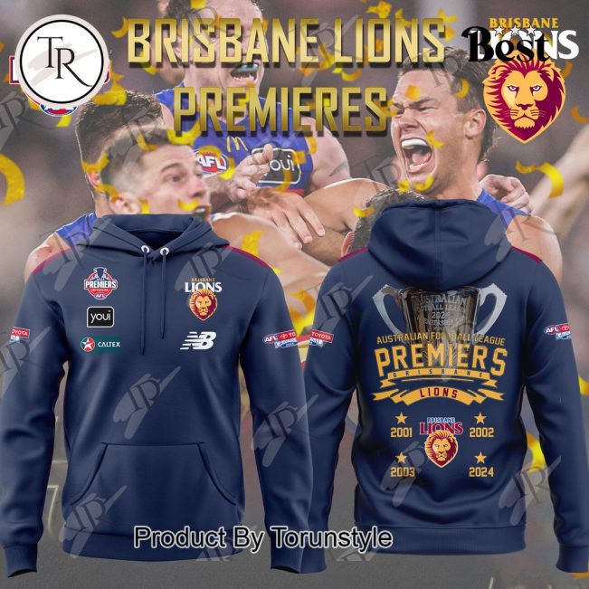 Brisbane Lions 2024 AFL Premiers Four Times Hoodie - Torunstyle