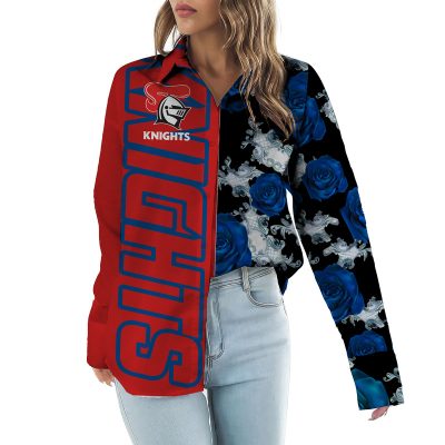 Hot Trend Women's Casual Shirt Name And Roses Gift For NRL Fans DP413891