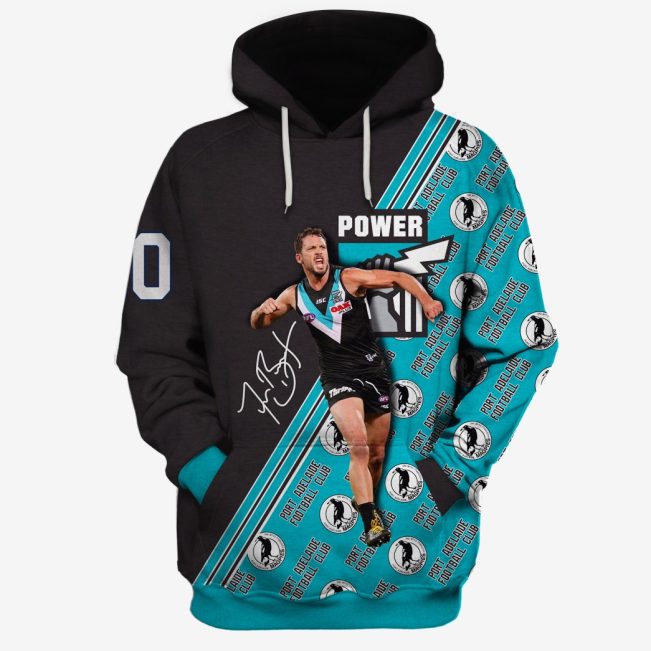 MEW-T16AFLPAF002 Port Adelaide Football Club Travis Boak #10 Limited Edition 3D All Over Printed Shirts For Men & Women