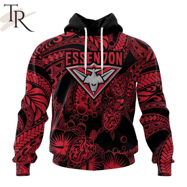Personalized AFL Essendon Football Club Special Polynesian Design Hoodie - Torunstyle