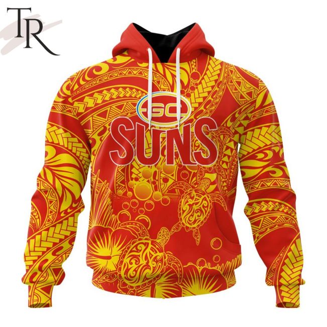 Personalized AFL Gold Coast Suns Special Polynesian Design Hoodie - Torunstyle