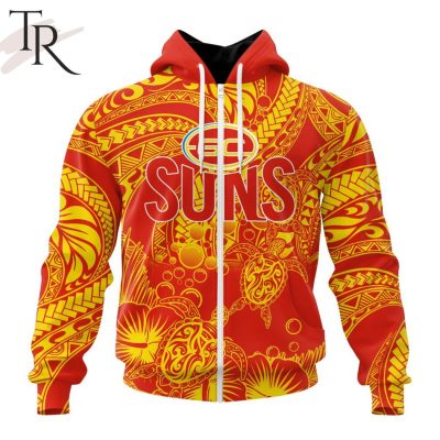 Personalized AFL Gold Coast Suns Special Polynesian Design Hoodie - Torunstyle