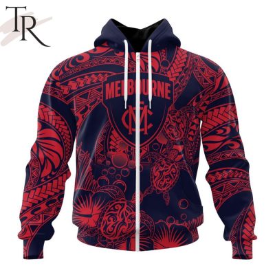 Personalized AFL Melbourne Football Club Special Polynesian Design Hoodie - Torunstyle