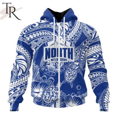 Personalized AFL North Melbourne Football Club Special Polynesian Design Hoodie - Torunstyle