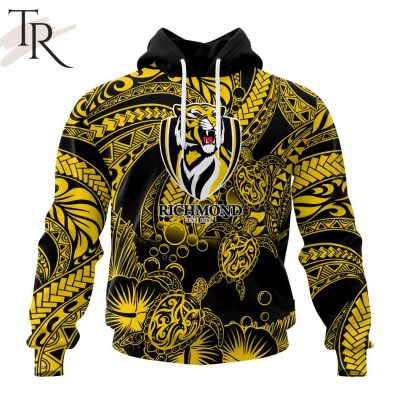 Personalized AFL Richmond Tigers Special Polynesian Design Hoodie - Torunstyle