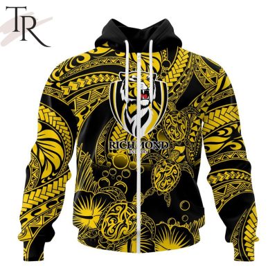 Personalized AFL Richmond Tigers Special Polynesian Design Hoodie - Torunstyle