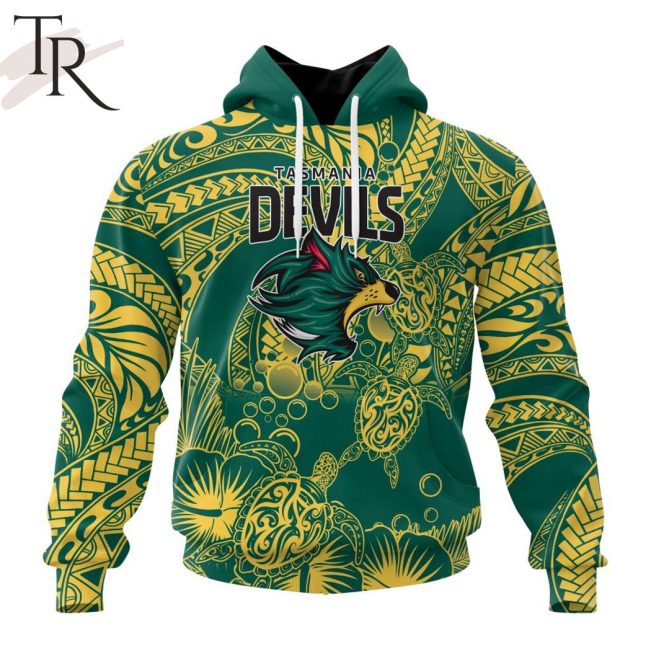 Personalized AFL Tasmania Football Special Polynesian Design Hoodie - Torunstyle