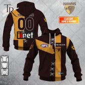 Personalized Guernsey Mix V2 Afl Hawthorn Hawks Hoodie 3d Natural And Awesome - demo10