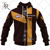 Personalized Guernsey Mix V2 Afl Hawthorn Hawks Hoodie 3d Amazing Pic - demo10