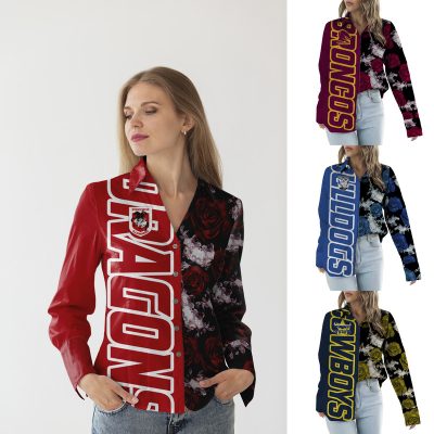 Hot Trend Women's Casual Shirt Name And Roses Gift For NRL Fans DP413891