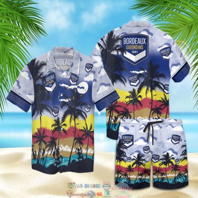 Bordeaux Fc Palm Tree Hawaiian Shirt Beach Shorts - Hot Sale 2025