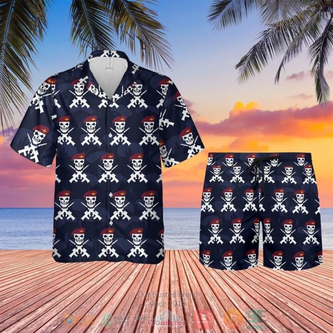 Uk Parachute Regiment Skull Hawaiian Shirt, Shorts - Hot Sale 2025