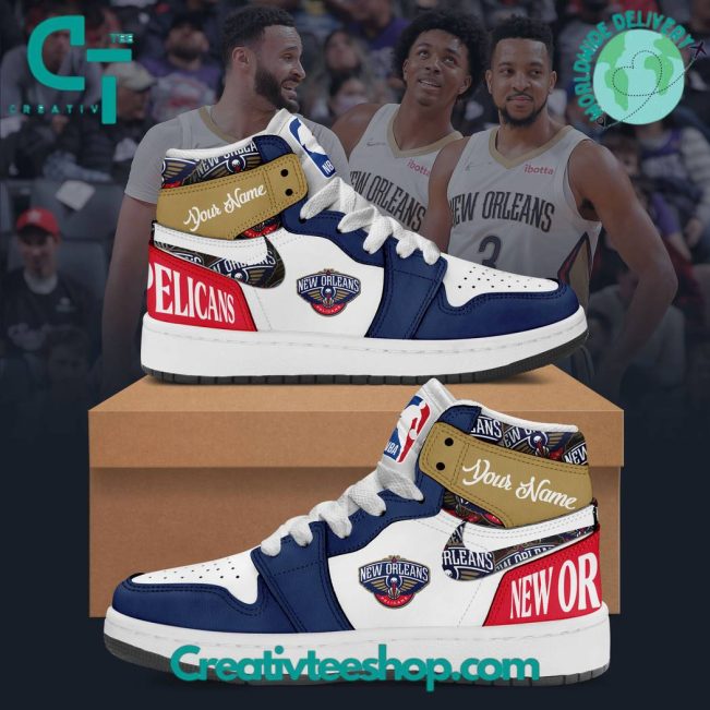 NBA New Orleans Pelicans Air Jordan 1 Sneakers - soulcals.com