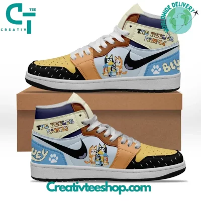 Bluey The Heeler Family Colorful Air Jordan 1 Sneaker - soulcals.com
