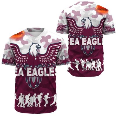 NRL Manly Warringah Sea Eagles Camoflage ANZAC Baseball Jersey NRL Manly Warringah Sea Eagles Camoflage ANZAC Baseball Jersey