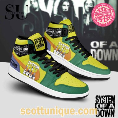 Premium System of a Down Air Jordan High Top Sneakers -Soulcals.com