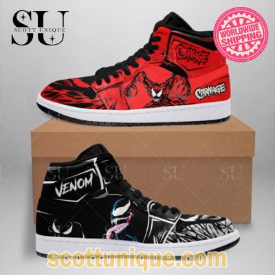 Venom Let There Be Carnage Carnage Air Jordan High Top Shoes -Soulcals.com