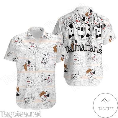 101 Dalmatians Black Polka Dot White Hawaiian Shirt And Short
